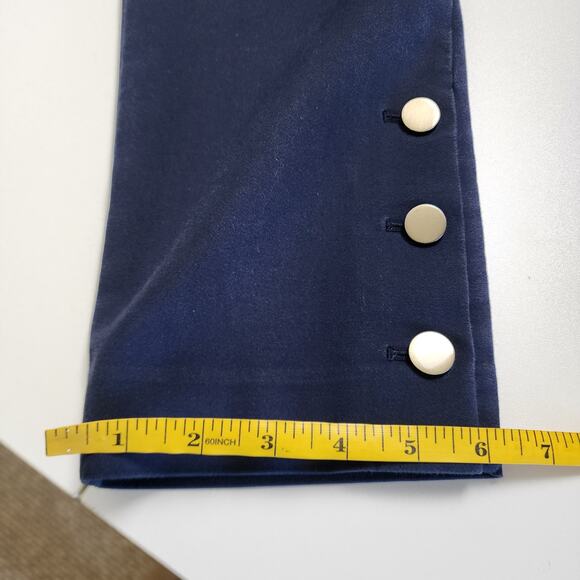 Talbots Womens Hampshire Ankle Trouser Pants 12P Navy Blue Button‎ Cuff Stretch - Picture 13 of 13